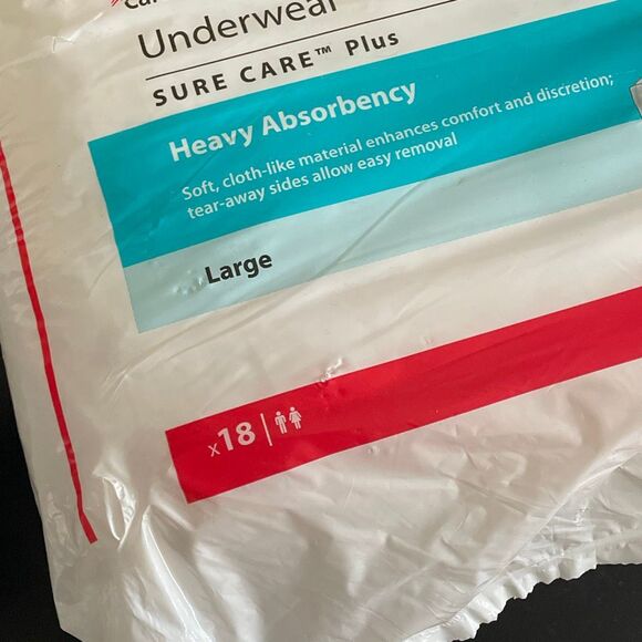 Cardinal health under wear sure care plus heavy absorbency size large 18 count - Picture 2 of 10